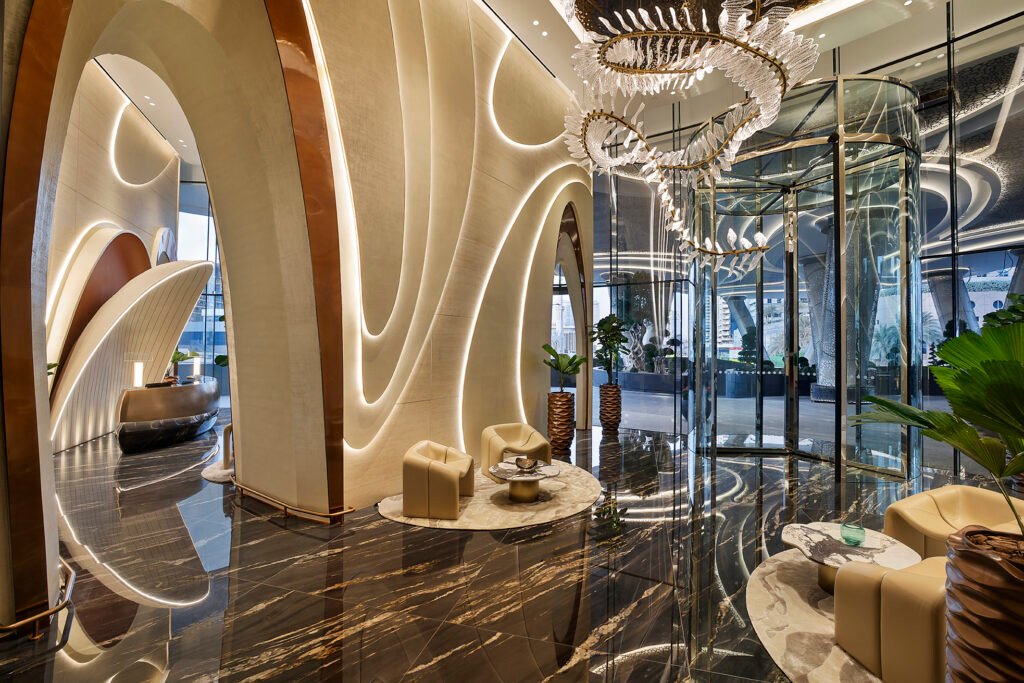 The world’s tallest hotel opens in Dubai, where luxury touches the sky 5 Lobby Entrance Ciel Dubai Marina 1